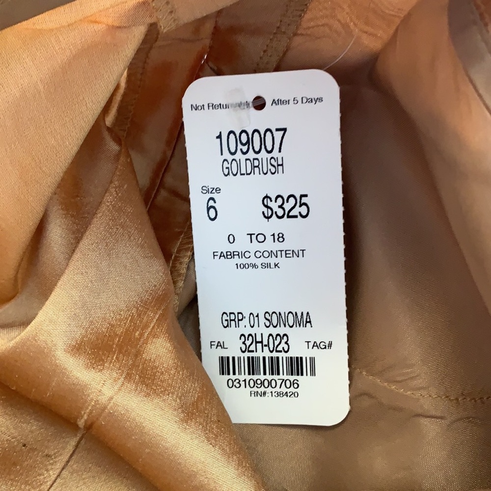 NWT CARLISLE size 6 silk goldtone pants in excellent condition - Picture 7 of 7